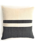 Woven Block Pillow Case - Natural with Black - wearwell