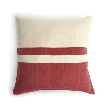 Woven Block Pillow Case - Natural with Copper - wearwell