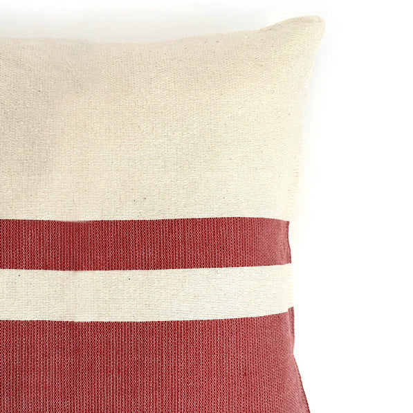 Woven Block Pillow Case - Natural with Copper - wearwell