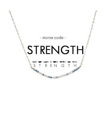 Morse Code Dainty Stone Necklace - wearwell