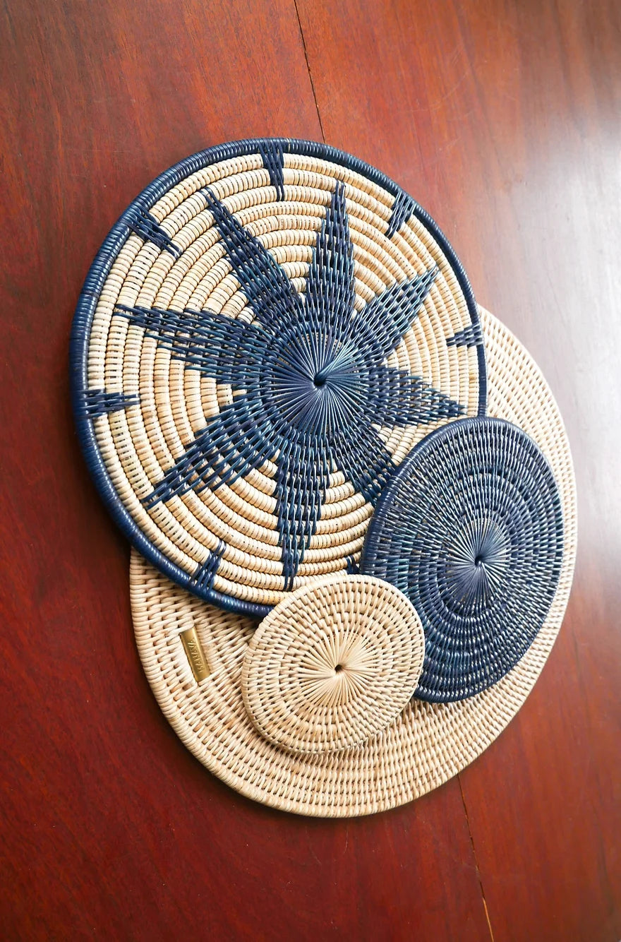 Zarava Rattan Coasters Set - wearwell