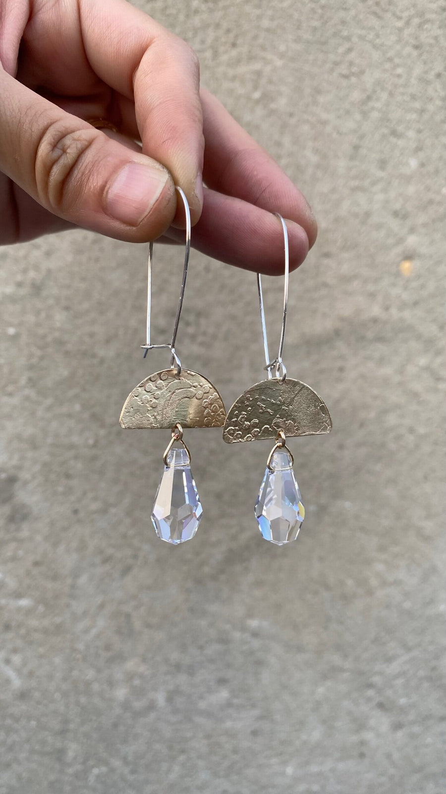 Etched Drop Crystal Earrings - wearwell