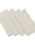 Grey Striped Cotton Napkins - Set of 4 - wearwell