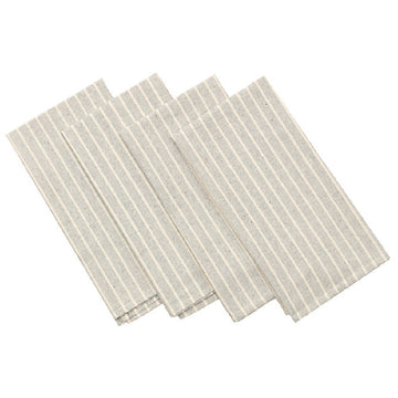 Grey Striped Cotton Napkins - Set of 4 - wearwell