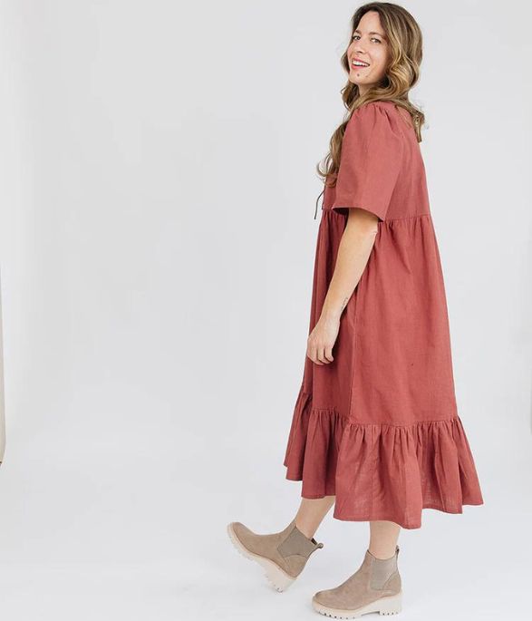 Adelaide Tiered Midi Dress - wearwell