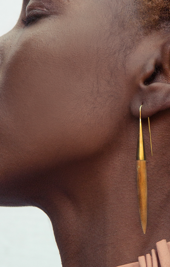 Teak Quill Dangle Earrings